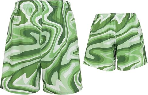 Father and Son Matching Swim Trunks Elastic Waist Drawstring Family Matching Swimwear in Kuwait