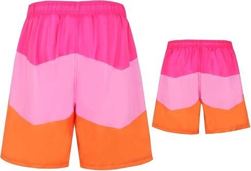 Father and Son Matching Swim Trunks Elastic Waist Drawstring Family Matching Swimwear in Kuwait