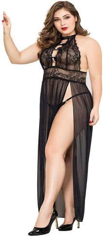 Velvet Kitten Queen Sheer Elegance Lace Long Gown and Thong in Saudi Arabia