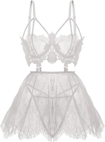 SPORCLO Women's Lingerie Sexy Nightgown Soft Lace & Modal Babydoll Chemise Sleepwear for Women Comfortable Nightie Nightwear in Saudi Arabia
