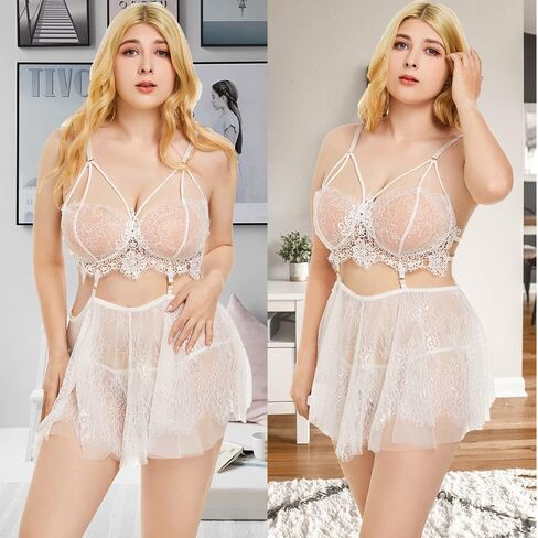 SPORCLO Women's Lingerie Sexy Nightgown Soft Lace & Modal Babydoll Chemise Sleepwear for Women Comfortable Nightie Nightwear in Saudi Arabia