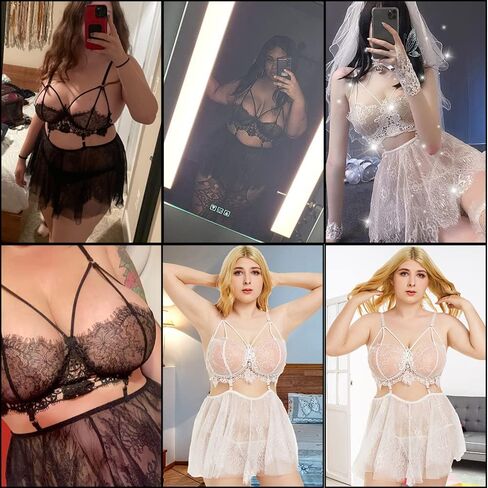 SPORCLO Women's Lingerie Sexy Nightgown Soft Lace & Modal Babydoll Chemise Sleepwear for Women Comfortable Nightie Nightwear in Saudi Arabia