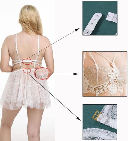 SPORCLO Women's Lingerie Sexy Nightgown Soft Lace & Modal Babydoll Chemise Sleepwear for Women Comfortable Nightie Nightwear in Saudi Arabia