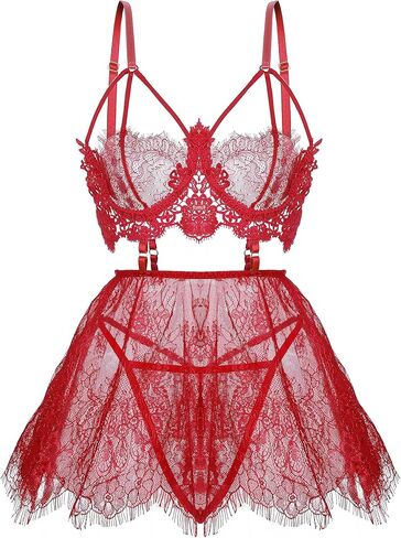 SPORCLO Women's Lingerie Sexy Nightgown Soft Lace & Modal Babydoll Chemise Sleepwear for Women Comfortable Nightie Nightwear in Saudi Arabia
