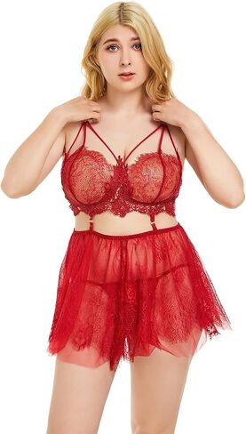 SPORCLO Women's Lingerie Sexy Nightgown Soft Lace & Modal Babydoll Chemise Sleepwear for Women Comfortable Nightie Nightwear in Saudi Arabia