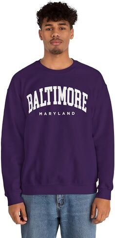 Baltimore Maryland Adult Unisex Crewneck Sweatshirt in Saudi Arabia