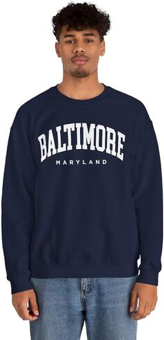 Baltimore Maryland Adult Unisex Crewneck Sweatshirt in Saudi Arabia