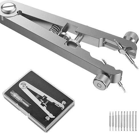 شاهد مجموعة الأدوات الرائعة من Bar Plier مع دبابيس الصلب 10 نصائح ， 6825 Spring Bar Tweezer Tool for Watch Band Pins Pins in Kuwait