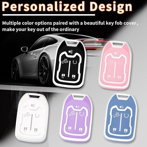 for GMC Key Fob Cover with Keychain，Key Case Shell TPU Full Protection Compatible with GMC Chevy Acadia Sierra Terrain Silverado 1500 2500HD 3500HD (Pink, 5 Button) in Kuwait