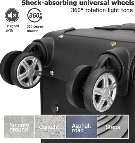 feilario 2 Piece Set Travel Leather Softside Carry On Luggage Double Spinner Wheels Checked Suitcase - 24in in Kuwait