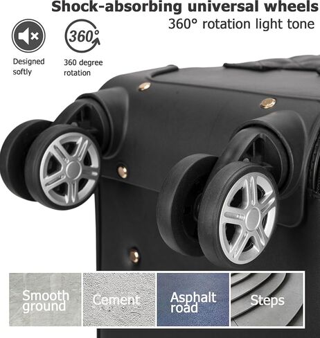 feilario 2 Piece Set Travel Leather Softside Carry On Luggage Double Spinner Wheels Checked Suitcase - 24in in Kuwait