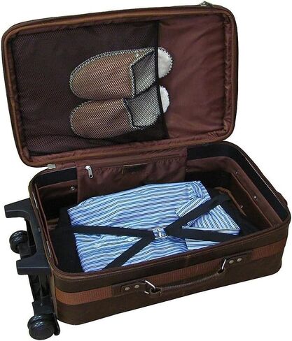 Suburban Sophistication 3 Piece Spinner Luggage Set, Waxy Brown Leather - 29" x 12" x 15.5" Suitcase, 24" x 14" x 9.5", 18" Tote in Saudi Arabia