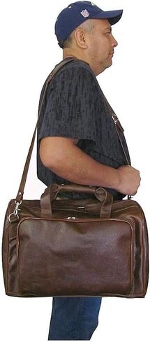 Suburban Sophistication 3 Piece Spinner Luggage Set, Waxy Brown Leather - 29" x 12" x 15.5" Suitcase, 24" x 14" x 9.5", 18" Tote in Saudi Arabia