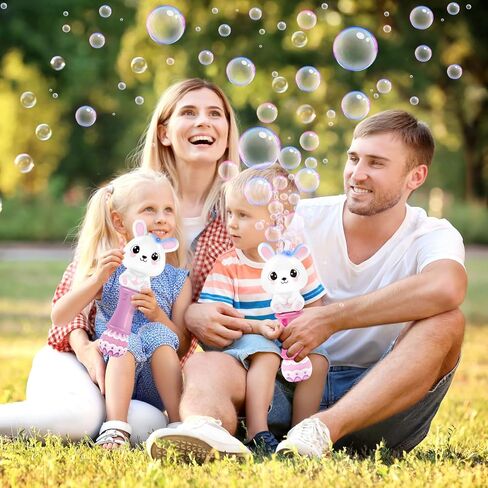 2 Pack Easter Bubble Wands for Kids, 11.2 inch Automatic Bubble Blower with Light for Girls Boys, Bubble Toy for Easter Party Favor, Easter Basket Stuffers in Saudi Arabia