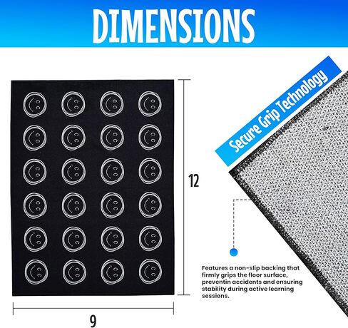 Hudson Comfort Classroom Rug 9x12 - سجاد للرعاية الابتدائية والرعاية النهارية والحضانة واللعب - سجادة ناعمة غير قابلة للانزلاق - حصيرة أرضية ممتعة للعب (وجه مبتسم) in Kuwait