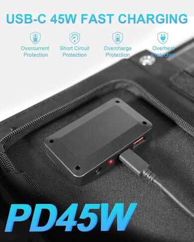 ELECAENTA 120W Portable Solar Panel for Power Station, 25% High Efficiency (3rd Gen 2024 Release), PD 45W USB C/DC/QC 3.0, Foldable Monocrystalline ETFE Solar Charger for Outdoors Camping Off Grid in Saudi Arabia