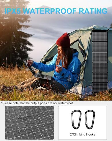 ELECAENTA 120W Portable Solar Panel for Power Station, 25% High Efficiency (3rd Gen 2024 Release), PD 45W USB C/DC/QC 3.0, Foldable Monocrystalline ETFE Solar Charger for Outdoors Camping Off Grid in Saudi Arabia