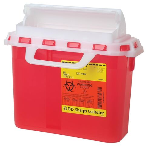 BD Medical Systems 305426 Collector Sharphars مع باب موازنة ، أفقي ، 5.4 سعة كوارت ، 10.75 "ارتفاع × 12" عمق X 4.5 "، أحمر (حزمة 12) in Saudi Arabia