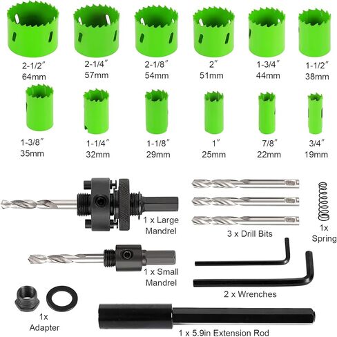 Hole Saw Kit with Dust Bowl, Hole Saw Set,Bi-Metal Hole Saw Kit With Storage Case,9pcs Hole Saw with 3", 4" and 4-1/4"Saw Blades, Hole Saw for Drilling Wood Plastic PVC Board in Kuwait