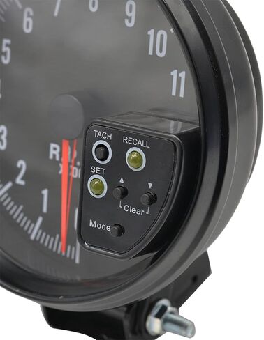 SHKALACAR 5 "مقياس سرعة الدوران مقياس TACH مع 7 LED عرض خلفي متعدد الألوان مع فلاش صوتية LED Light Light عند تحذير RPM للسيارة العالمية in Kuwait