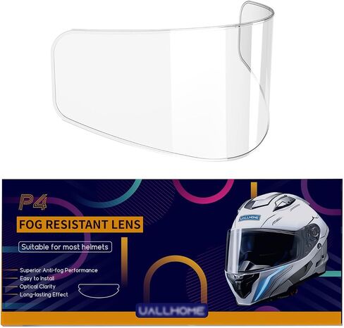 Universal Motorcycle Full Face Helmet Shield Fog Resistant Lens, Clear Visor Insert Anti-Fog Film Waterproof Sticker in Saudi Arabia