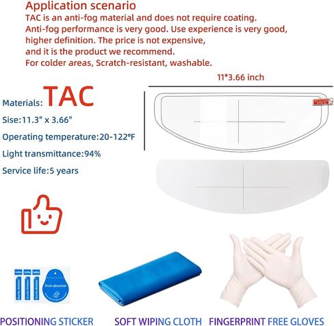 Universal Motorcycle Full Face Helmet Shield Fog Resistant Lens, Clear Visor Insert Anti-Fog Film Waterproof Sticker in Saudi Arabia
