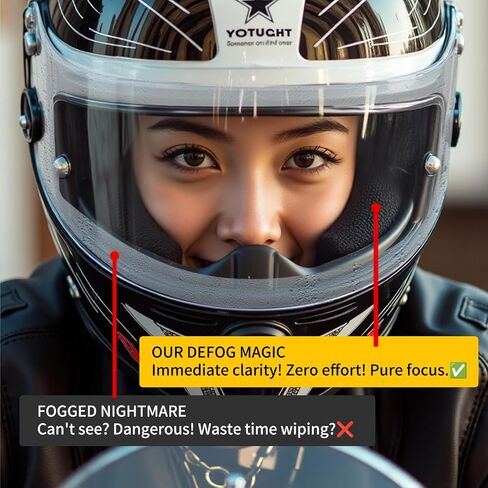 Universal Motorcycle Full Face Helmet Shield Fog Resistant Lens, Clear Visor Insert Anti-Fog Film Waterproof Sticker in Saudi Arabia