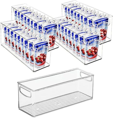 mDesign Small Plastic Nursery Storage Container Bins with Handles for Organization in Cabinet, Closet or Cubby Shelves - Organizer for Baby Food, Bibs, Formula - Ligne Collection - Clear in Saudi Arabia