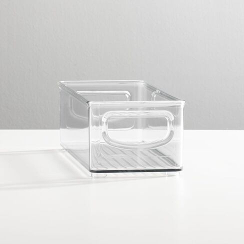 mDesign Small Plastic Nursery Storage Container Bins with Handles for Organization in Cabinet, Closet or Cubby Shelves - Organizer for Baby Food, Bibs, Formula - Ligne Collection - Clear in Saudi Arabia