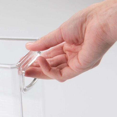 mDesign Small Plastic Nursery Storage Container Bins with Handles for Organization in Cabinet, Closet or Cubby Shelves - Organizer for Baby Food, Bibs, Formula - Ligne Collection - Clear in Saudi Arabia