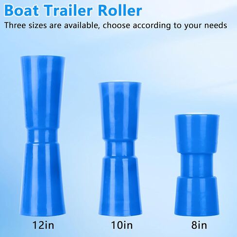 Boat Trailer Roller 10",Keel Rollers for Boat Trailer,Heavy Duty PU Bow Roller Boat Trailer Accessories Replacement Boat Trailer Parts Fits 5/8" Shaft (Blue) in Kuwait