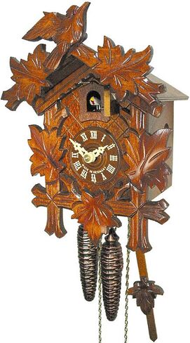 Cuckoo-Clock الأصلي (معتمد) ، حركة ميكانيكية لمدة يوم واحد مع طير واحد و 5 أوراق ، وساعات COO-COO من الأسود ، وألمانيا بواسطة DV-Marketing ، Schwarzwãlder Kuckucksuhren in Saudi Arabia