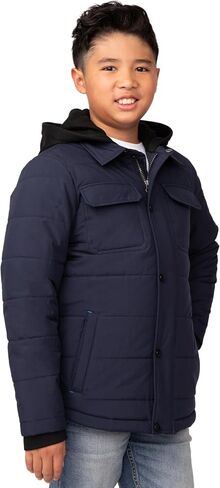 Free Country Boys' Puffer Hoodie Shacket in Saudi Arabia