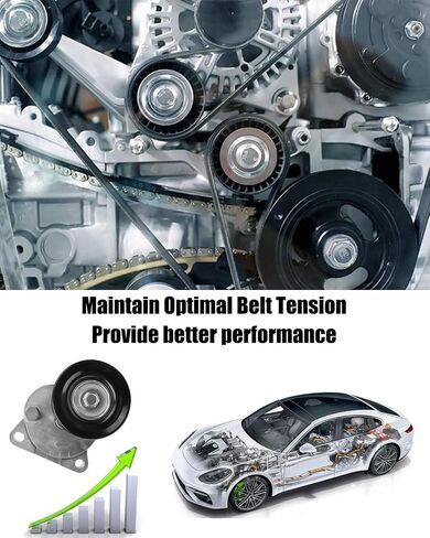 38452 Drive Belt Tensioner Pulley Assembly For 2.0 2.3 2.5L No Hybrid Fit for Ford Escape Focus Fusion Transit Connect, Mazda 3 6 MX5 Miata Tribute, Mariner, Milan 2005-2012, Replace 6E5Z6A228A 38408 in Saudi Arabia