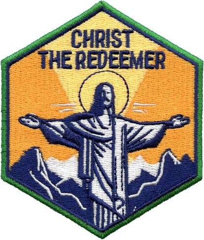 7 Wonders of The World Travel Patch Christ of Redeemer Souvenir Brazil Embroidered Iron On in Saudi Arabia