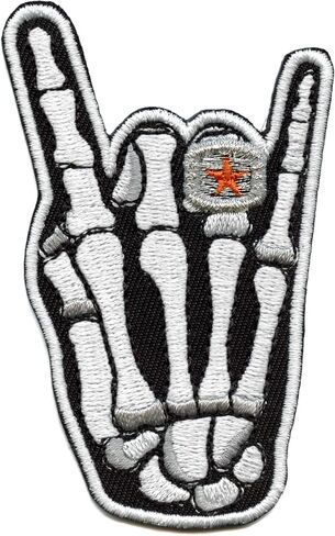 Houston H-Town Skeleton Hand Patch Star Ring Embroidered Iron On in Saudi Arabia