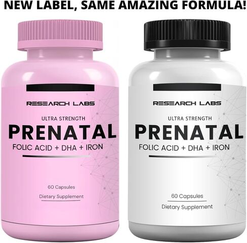 Research Labs Prenatal Vitamins for Women 2 Fer 1 Ad: 6X More Bioavailable Methylated Folate Folic Acid MTHF 5 | Supports Brain Development, Healthy Growth in Kuwait