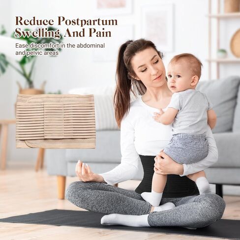 Postpartum Belly Band for Women: Abdominal Binder Post Surgery Compression Support Belt - Waist Trainer Girdle C Section Wrap in Kuwait
