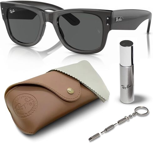 Ray-Ban RB0840S MEGA WAYFARER Square Shape Sunglasses with Official Eyewear Kit Bundle in Kuwait