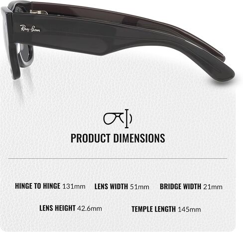 Ray-Ban RB0840S MEGA WAYFARER Square Shape Sunglasses with Official Eyewear Kit Bundle in Kuwait