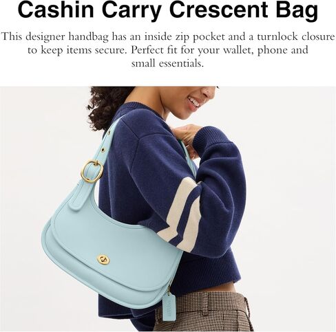 Coach Cashin Carry Crescent Bag, B4/Light Blue in Saudi Arabia