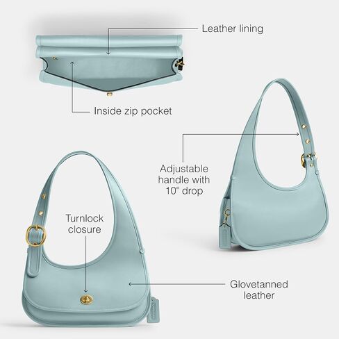 Coach Cashin Carry Crescent Bag, B4/Light Blue in Saudi Arabia