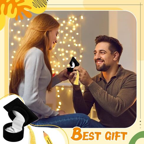 Henoyso 4 قطع من قبعة التخرج في المدرسة الثانوية، صندوق خاتم لهدايا المجوهرات، صندوق هدايا التخرج من المدرسة الثانوية، صندوق خاتم إبداعي، صندوق قرط حلقي لفئة المدرسة 2024، لوازم حفلات احتفالات التخرج in Kuwait