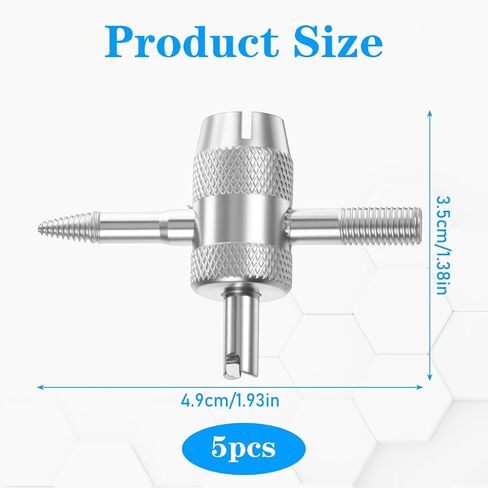 مجموعة أدوات صمام الإطارات 4-in-1 في 1 ، مزيل وتثبيت Valve Core للسيارات والدراجة والدراجات و AC و HVAC ، مجموعة إصلاح الإطارات متعددة الوظائف مع مجتذب الجذعية in Kuwait