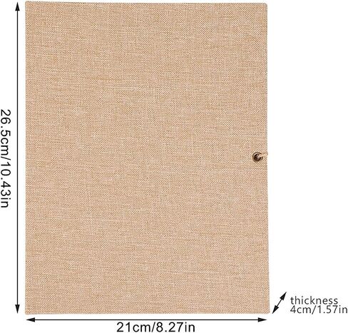 Photo Album Scrapbook, Vintage DIY Scrapbook Albums Kraft Paper Photos Collection Simple Loose Leaf with Rope Strap 30 Pages (Large cotton linen brown) in Saudi Arabia