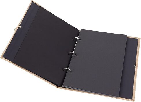 Photo Album Scrapbook, Vintage DIY Scrapbook Albums Kraft Paper Photos Collection Simple Loose Leaf with Rope Strap 30 Pages (Large cotton linen brown) in Saudi Arabia