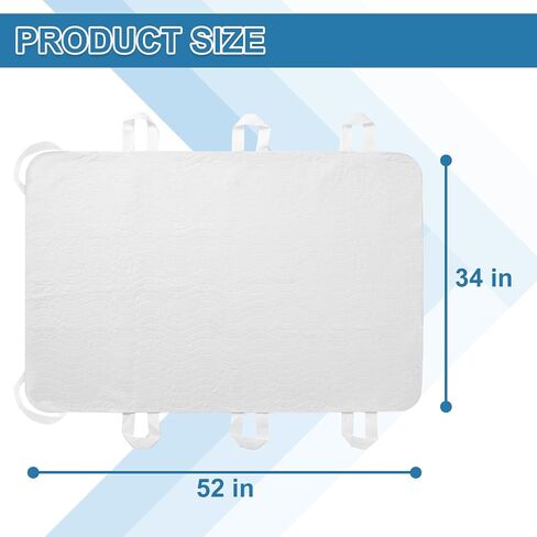 وسادات سرير تحديد المواقع Outcreator® مع مقابض 34 "× 52" (حزمة من 2) حامية مرتبة قابلة للغسل ، ومقاومة للماء والامتصاصات مع قاع مضاد للانزلاق للبالغين ، كبار السن ، والأطفال (الأبيض) in Kuwait