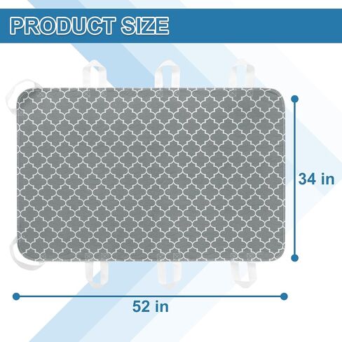 وسادات سرير تحديد المواقع Outcreator® مع مقابض 34 "× 52" (حزمة من 2) حامية مرتبة قابلة للغسل ، ومقاومة للماء والامتصاصات مع قاع مضاد للانزلاق للبالغين ، كبار السن ، والأطفال (الأبيض) in Kuwait