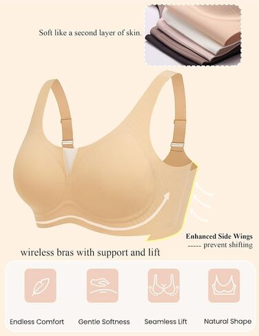Avidlove Bras for Women No Underwire Seamless Bra Deep V Full Coverage T-Shirt Bralette Comfort Everyday Bra in Saudi Arabia