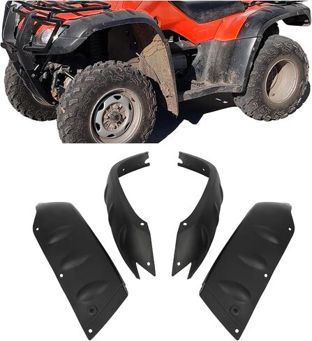 Kuafu Fender Flare متوافق مع 2004-2007 Honda TRX350 TM FM Fe TE / TRX400 FA FGA Rancher Muds Fender Flares Flaps Kit Black in Saudi Arabia